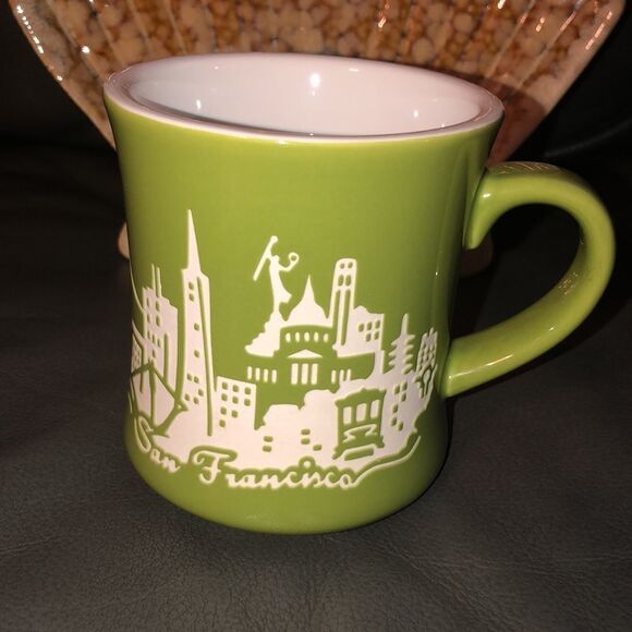 Beautiful San Francisco Artist Designed Chiseled City Scape Ceramic Mug - Picture 2 of 6